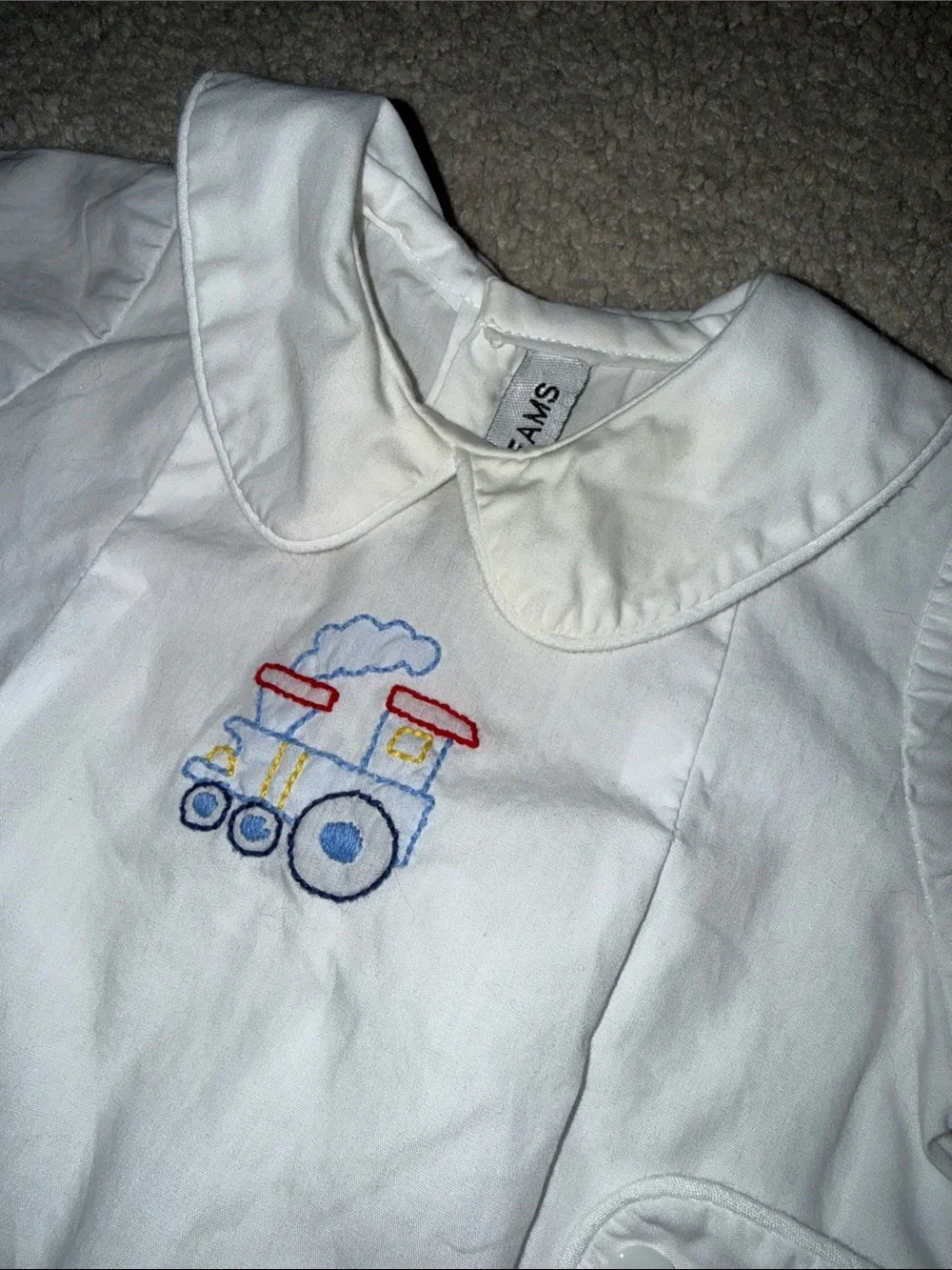 Sweet Dreams Baby Boys' Train Embroidered bubble